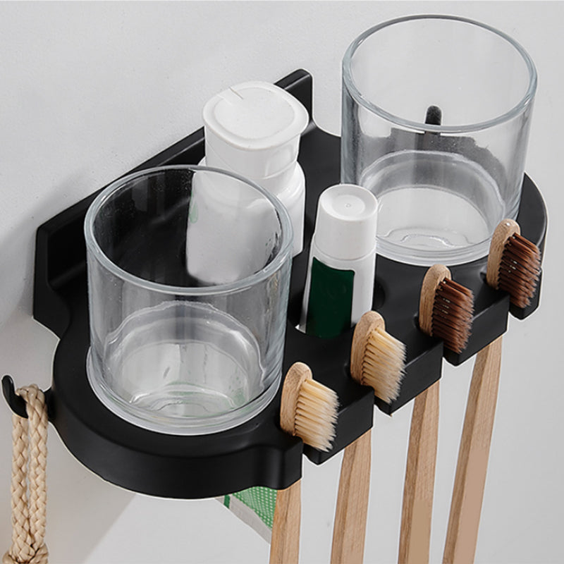 Modern Bath Hardware Set Black Towel Bar Paper Holder Bathroom Accessory Kit