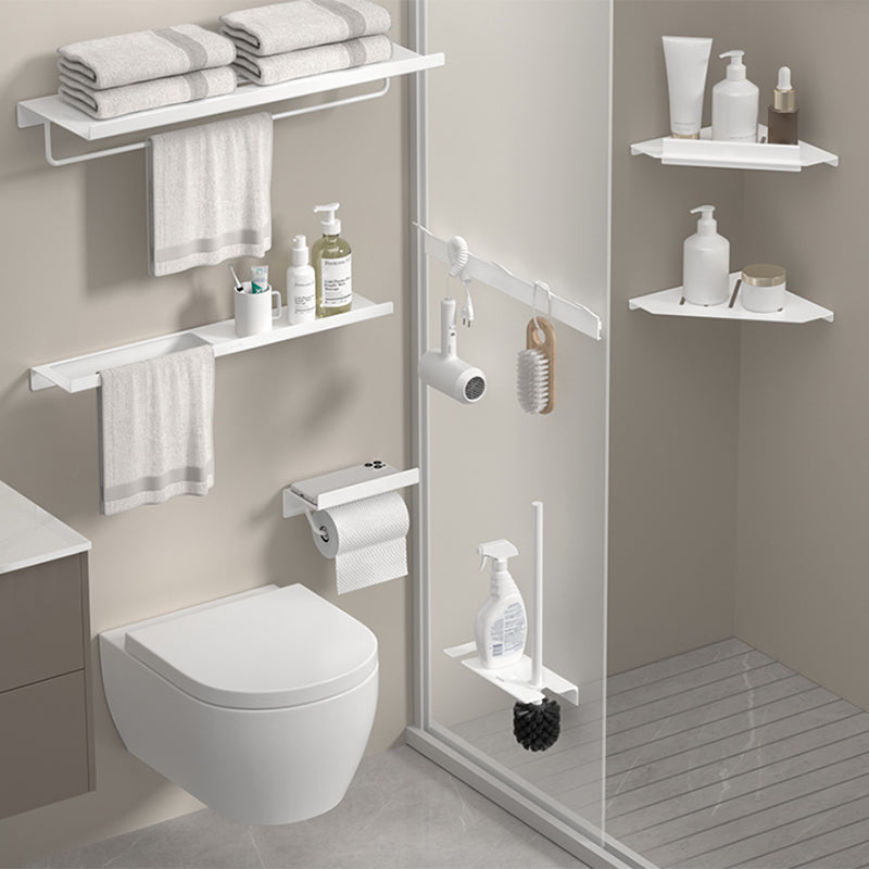 Modern White Bath Hardware Set Bath Shelf Paper Holder Bathroom Accessory Kit