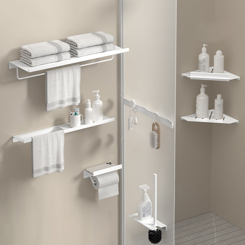 Modern White Bath Hardware Set Bath Shelf Paper Holder Bathroom Accessory Kit