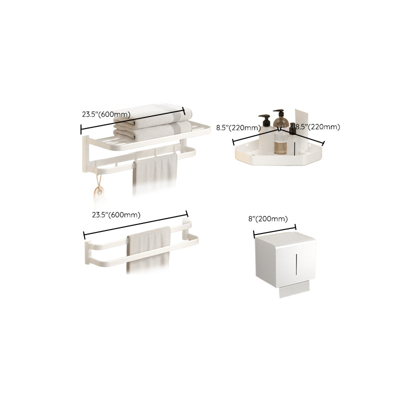 Modern White Bath Hardware Set Bath Shelf Paper Holder Bathroom Accessory Kit