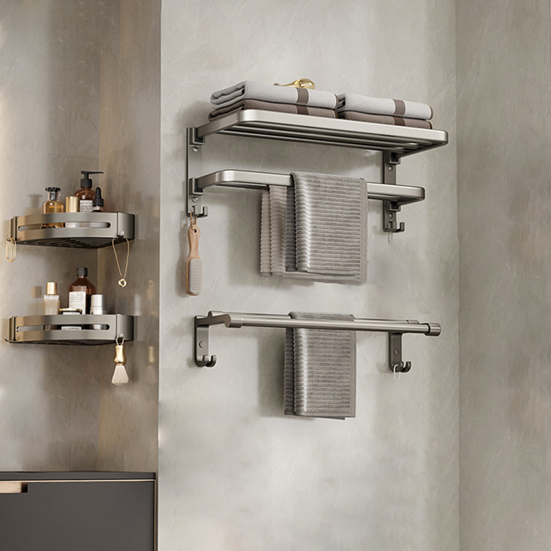 Modern Bath Hardware Set Grey Bath Shelf Paper Holder Bathroom Set