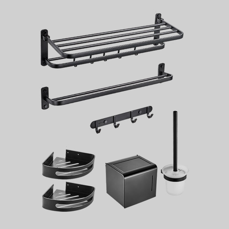 Modern Black Bathroom Accessory Kit Towel Bar Bath Shelf Bath Hardware Set