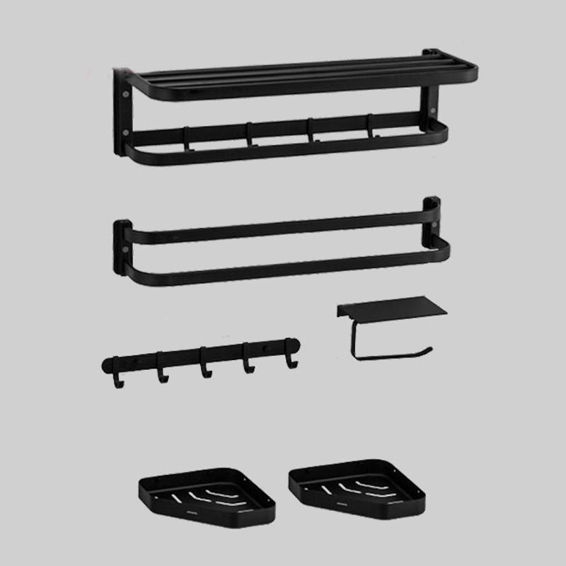 Modern Black Bathroom Accessory Kit Towel Bar Bath Shelf Bath Hardware Set