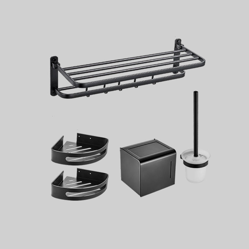 Modern Black Bathroom Accessory Kit Towel Bar Bath Shelf Bath Hardware Set