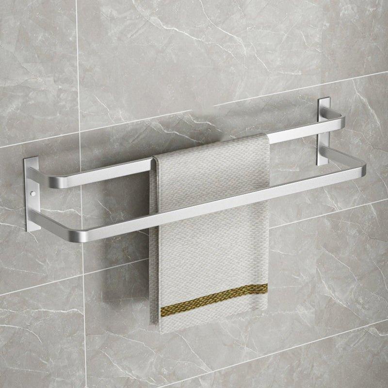 Modern Bath Hardware Set Silver Bath Shelf Towel Bar Bathroom Accessory Kit