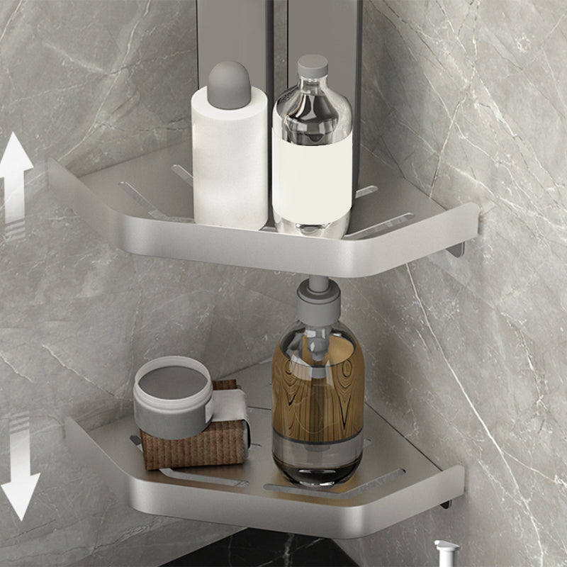 Modern Bath Hardware Set Silver Bath Shelf Towel Bar Bathroom Accessory Kit