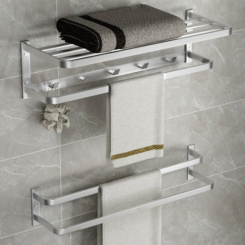 Modern Bath Hardware Set Silver Bath Shelf Towel Bar Bathroom Accessory Kit