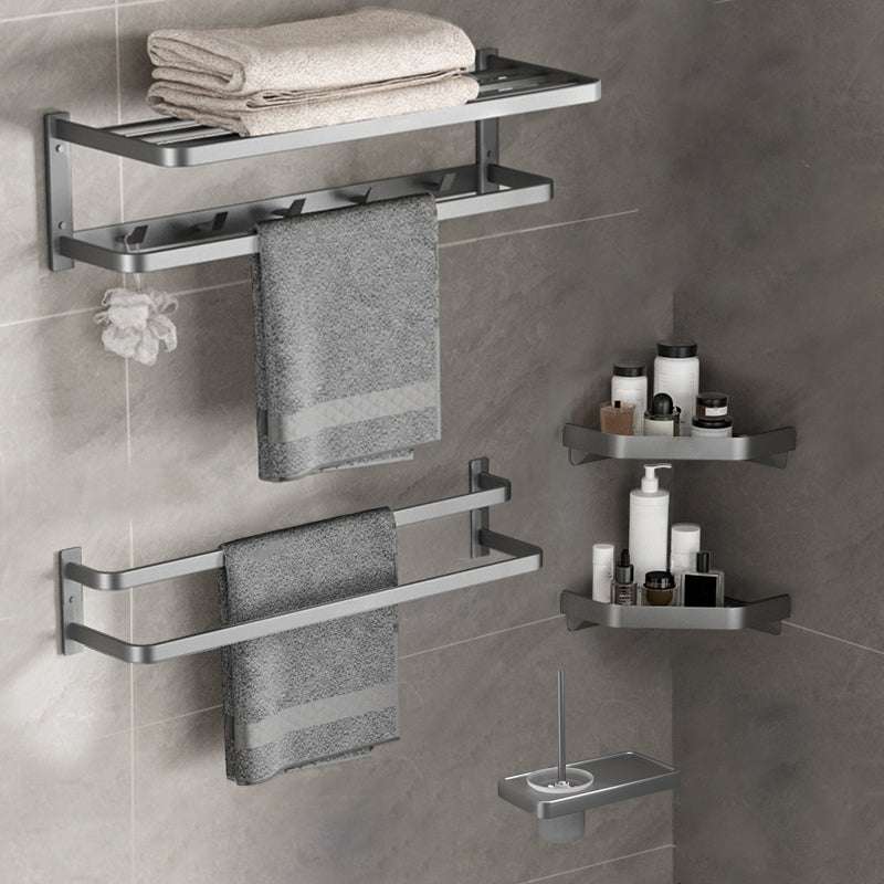 Modern Grey Bathroom Accessory Kit Paper Holder Bath Shelf Bath Hardware Set