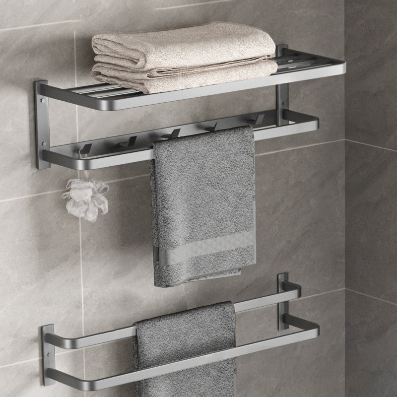 Modern Grey Bathroom Accessory Kit Paper Holder Bath Shelf Bath Hardware Set