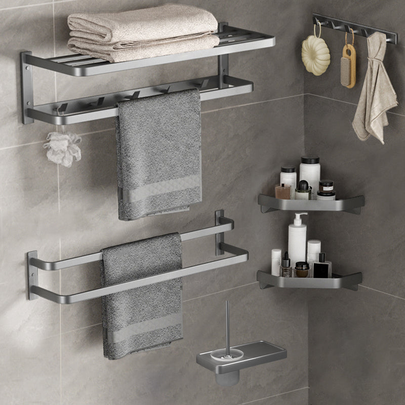 Modern Grey Bathroom Accessory Kit Paper Holder Bath Shelf Bath Hardware Set