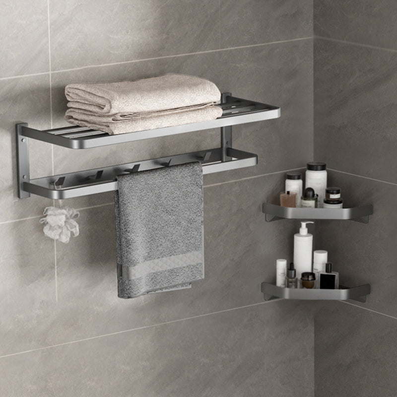 Modern Grey Bathroom Accessory Kit Paper Holder Bath Shelf Bath Hardware Set