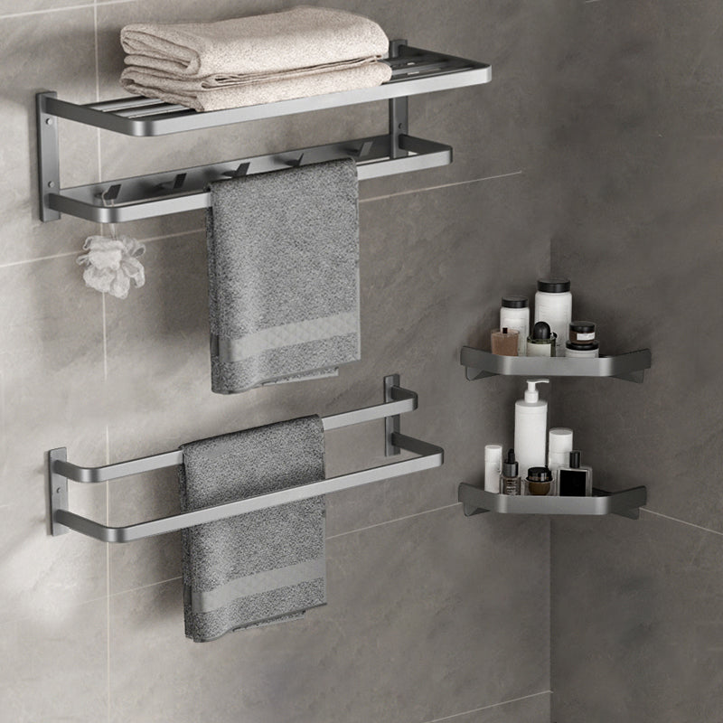 Modern Grey Bathroom Accessory Kit Paper Holder Bath Shelf Bath Hardware Set