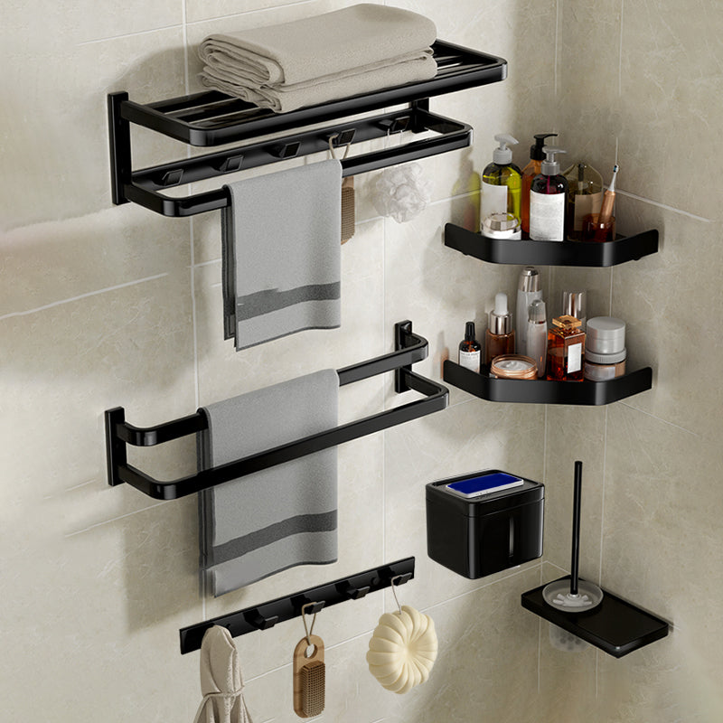 Modern Bathroom Set Towel Bar Paper Holder Black Bathroom Accessory Kit