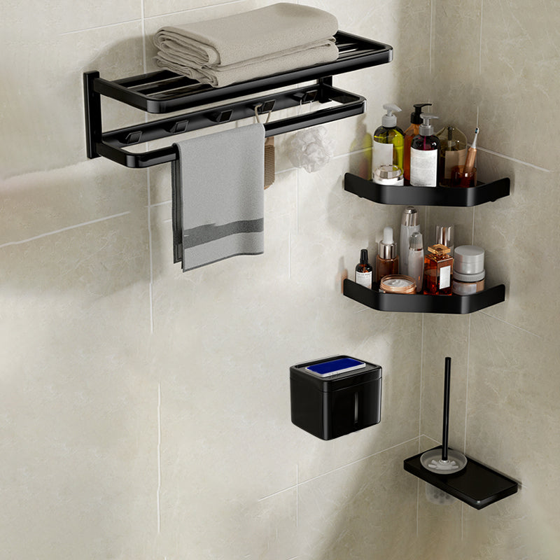 Modern Bathroom Set Towel Bar Paper Holder Black Bathroom Accessory Kit