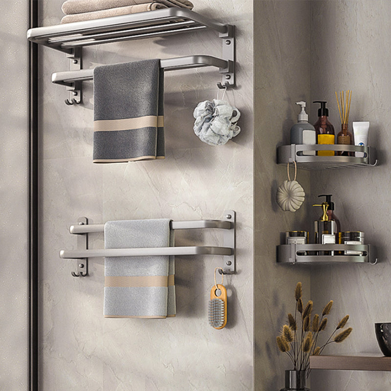 Modern Bath Hardware Set Towel Bar Paper Holder Grey Bathroom Accessory Kit