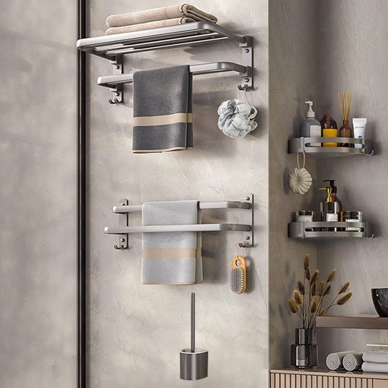 Modern Bath Hardware Set Towel Bar Paper Holder Grey Bathroom Accessory Kit