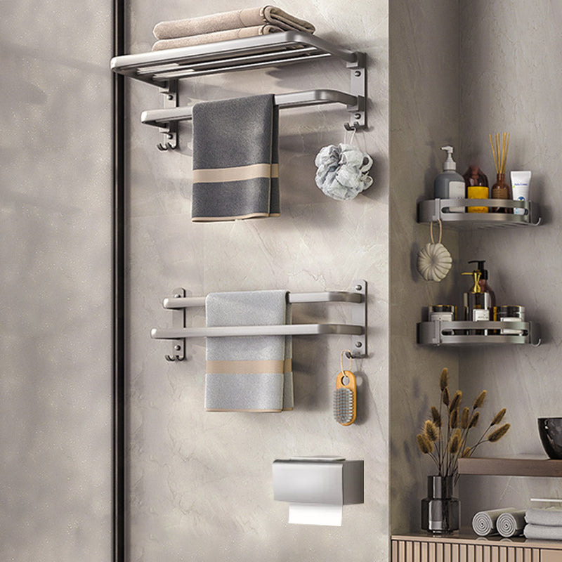 Modern Bath Hardware Set Towel Bar Paper Holder Grey Bathroom Accessory Kit