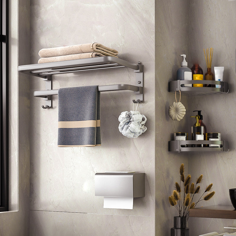 Modern Bath Hardware Set Towel Bar Paper Holder Grey Bathroom Accessory Kit