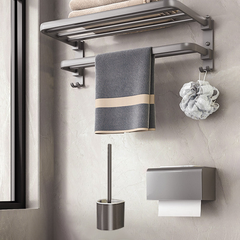 Modern Bath Hardware Set Towel Bar Paper Holder Grey Bathroom Accessory Kit