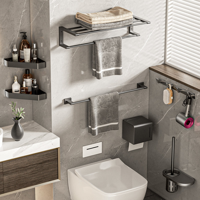 Modern Bathroom Accessory Kit Bath Shelf Towel Bar Grey Bath Hardware Set