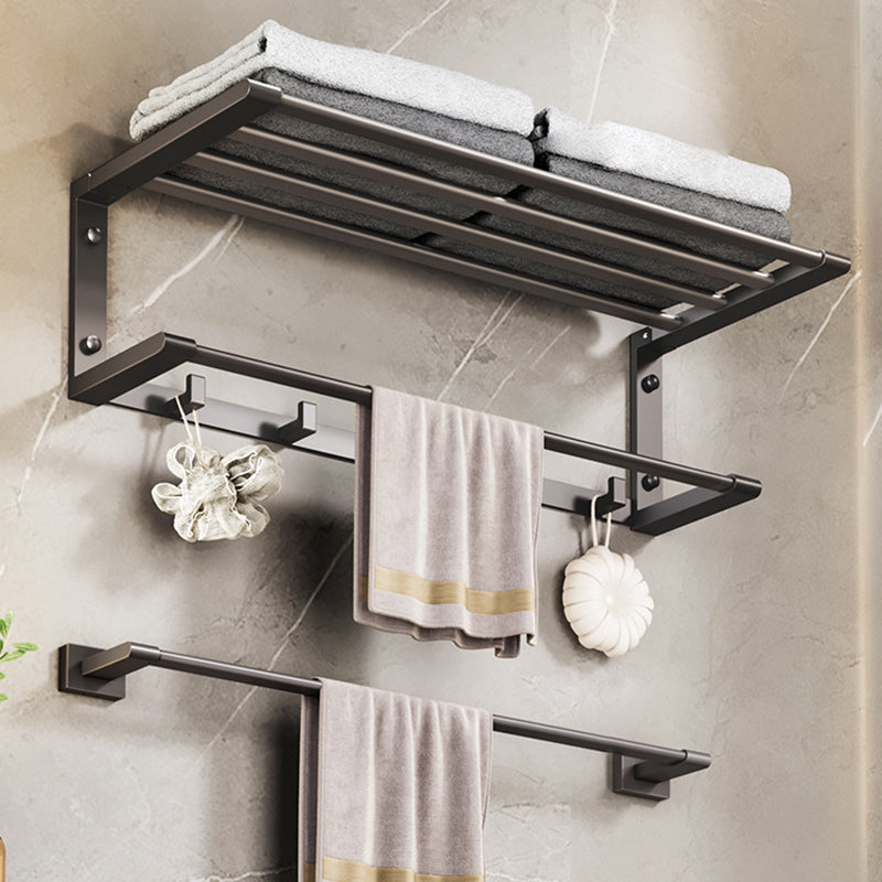 Modern Bathroom Accessory Kit Bath Shelf Towel Bar Grey Bath Hardware Set