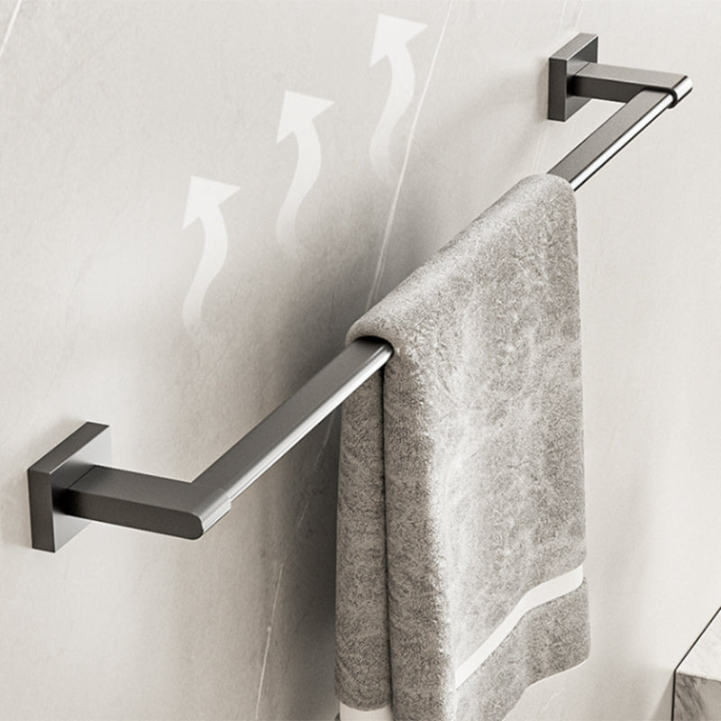 Modern Bathroom Accessory Kit Bath Shelf Towel Bar Grey Bath Hardware Set