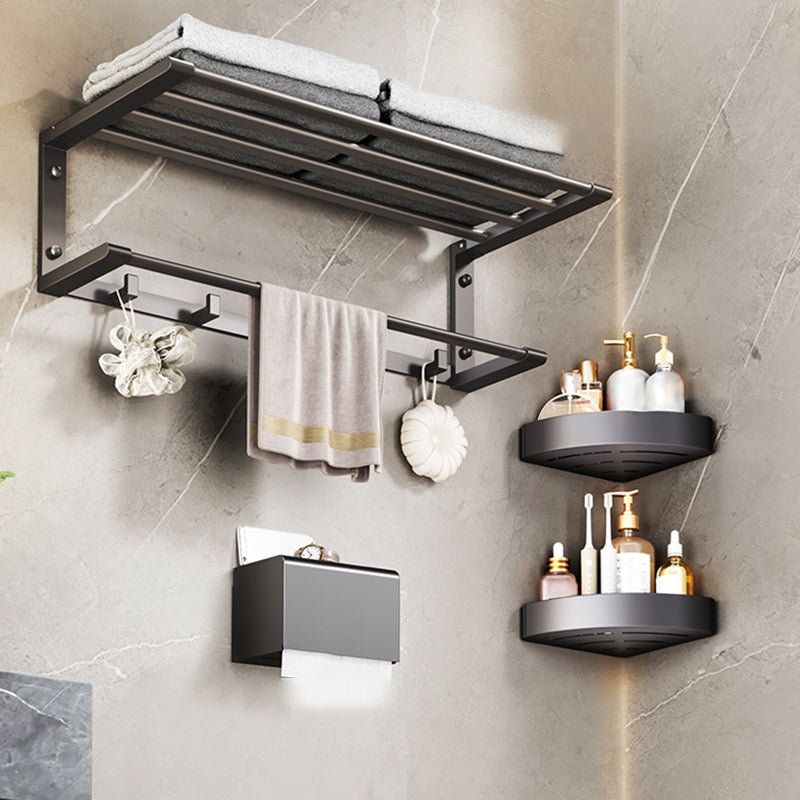 Modern Bathroom Accessory Kit Bath Shelf Towel Bar Grey Bath Hardware Set