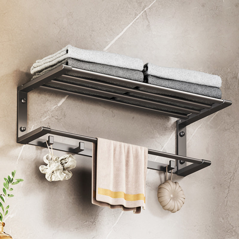 Modern Bathroom Accessory Kit Bath Shelf Towel Bar Grey Bath Hardware Set