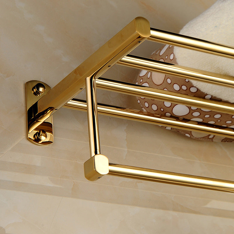 Polished Gold 4 Piece Bathroom Accessory Set Brass Bathroom Hardware