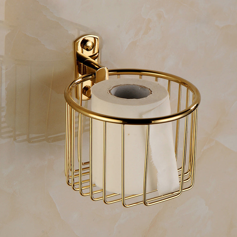 Polished Gold 4 Piece Bathroom Accessory Set Brass Bathroom Hardware