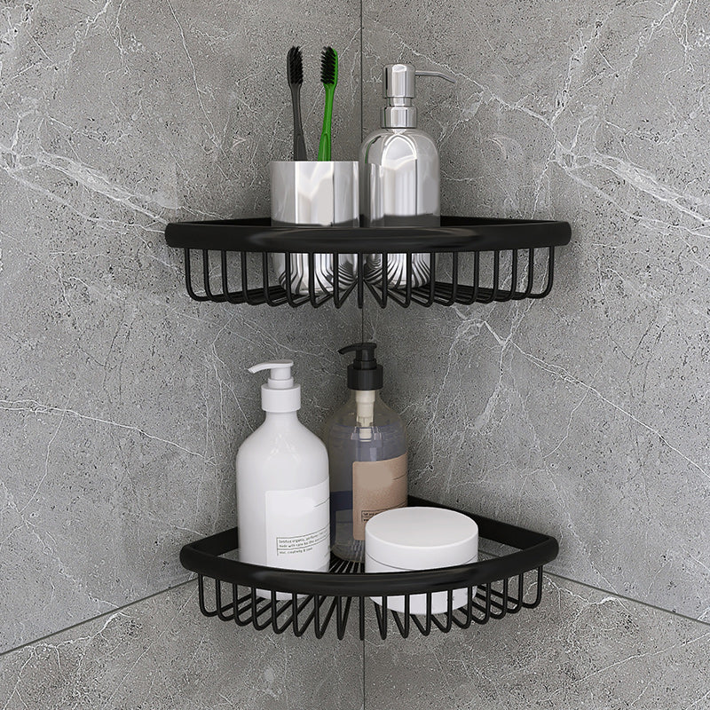 Matte Metal Bathroom Accessory Set 2 Piece Modern Bath Shelf