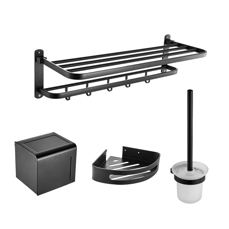 Modern Bathroom Accessory Set Metal Bathroom Hardware in Matte Black