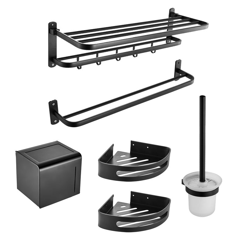 Modern Bathroom Accessory Set Metal Bathroom Hardware in Matte Black