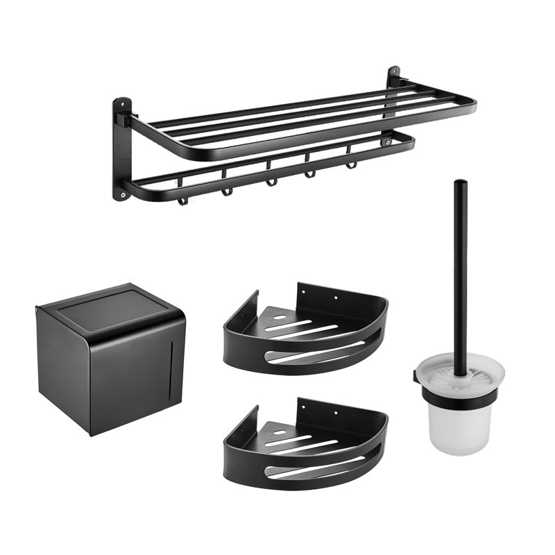 Modern Bathroom Accessory Set Metal Bathroom Hardware in Matte Black