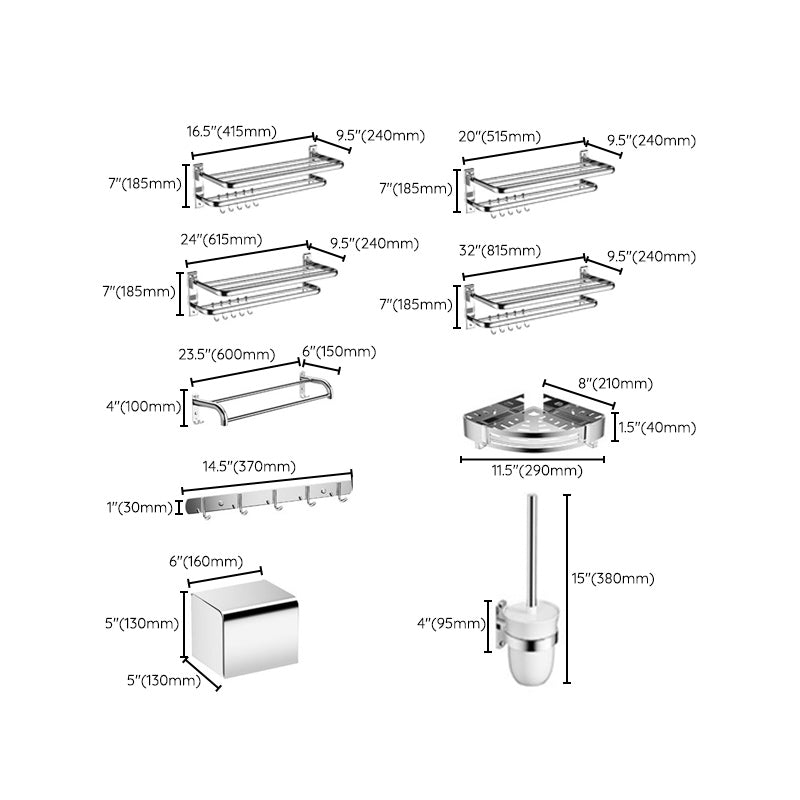 Modern Bathroom Accessory as Individualor as a Set Polished Chrome Bathroom Set