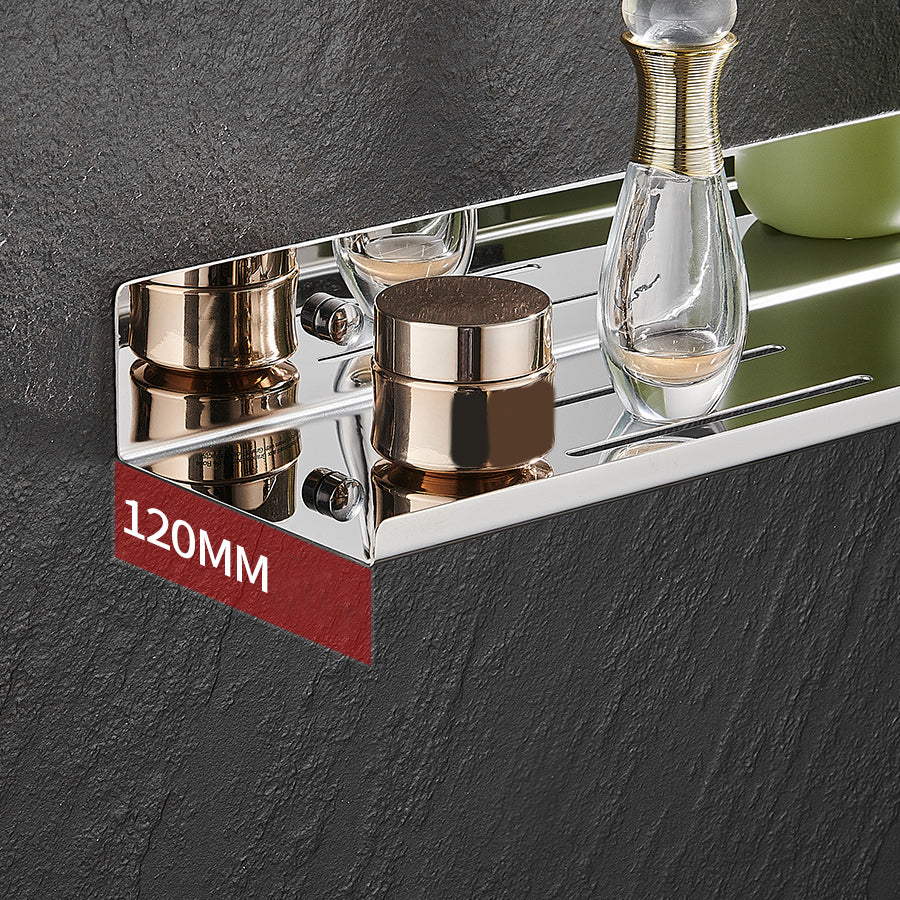 Modernism Rectangular Bath Shelf in Stainless Steel Polished Chrome Bathroom Hardware Set