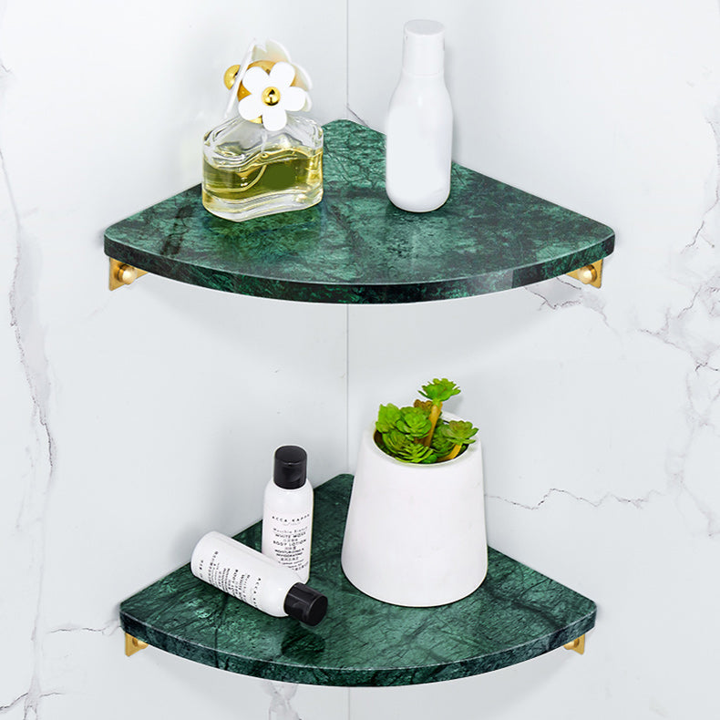 2 Piece Bathroom Hardware Set Metal and Marble Bath Shelf Set