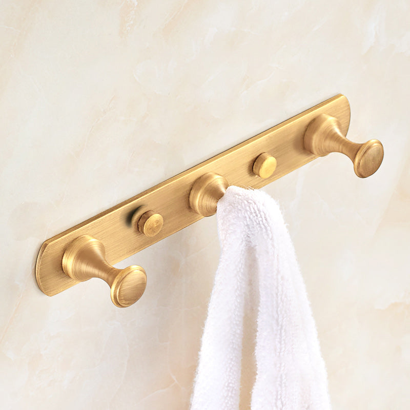 5 Piece Traditional Bathroom Accessory Set Brushed Brass Robe Hooks