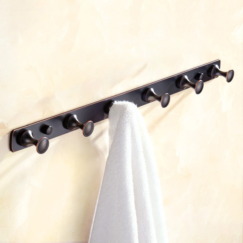 5 Piece Traditional Bathroom Accessory Set Brushed Brass Robe Hooks