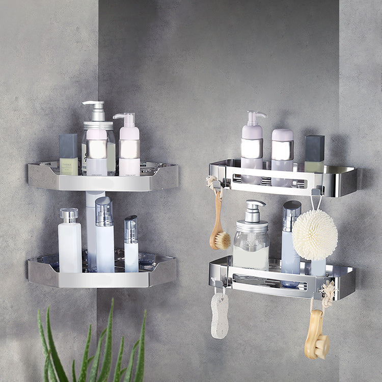 Stainless Steel Bathroom Hardware Set Modern 3 Piece Bath Shelf