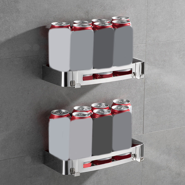 Contemporary 2/3-Piece Bathroom Accessory Set Geometric Bath Shelf in Stainless Steel