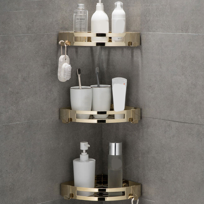 Contemporary 2/3-Piece Bathroom Accessory Set Geometric Bath Shelf in Stainless Steel