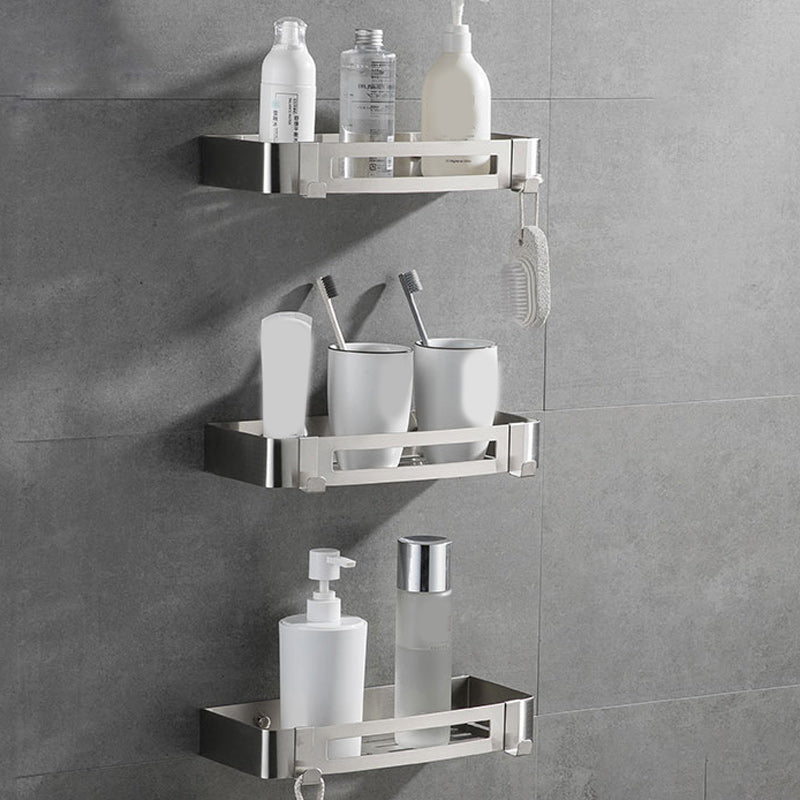 Contemporary 2/3-Piece Bathroom Accessory Set Geometric Bath Shelf in Stainless Steel