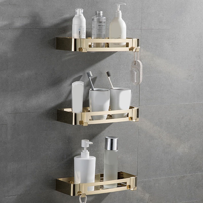 Contemporary 2/3-Piece Bathroom Accessory Set Geometric Bath Shelf in Stainless Steel