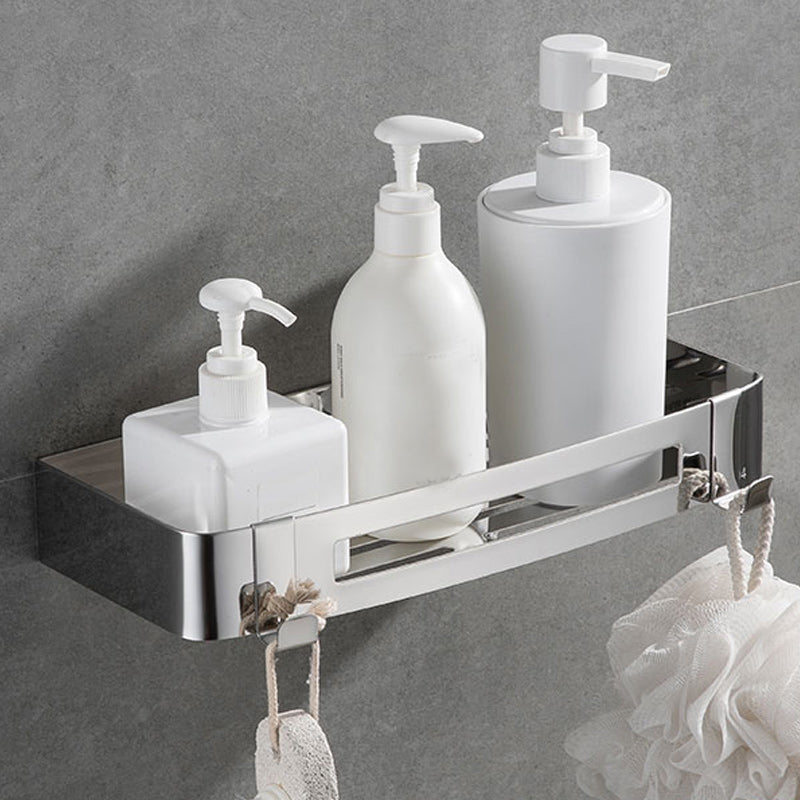 Contemporary 2/3-Piece Bathroom Accessory Set Geometric Bath Shelf in Stainless Steel