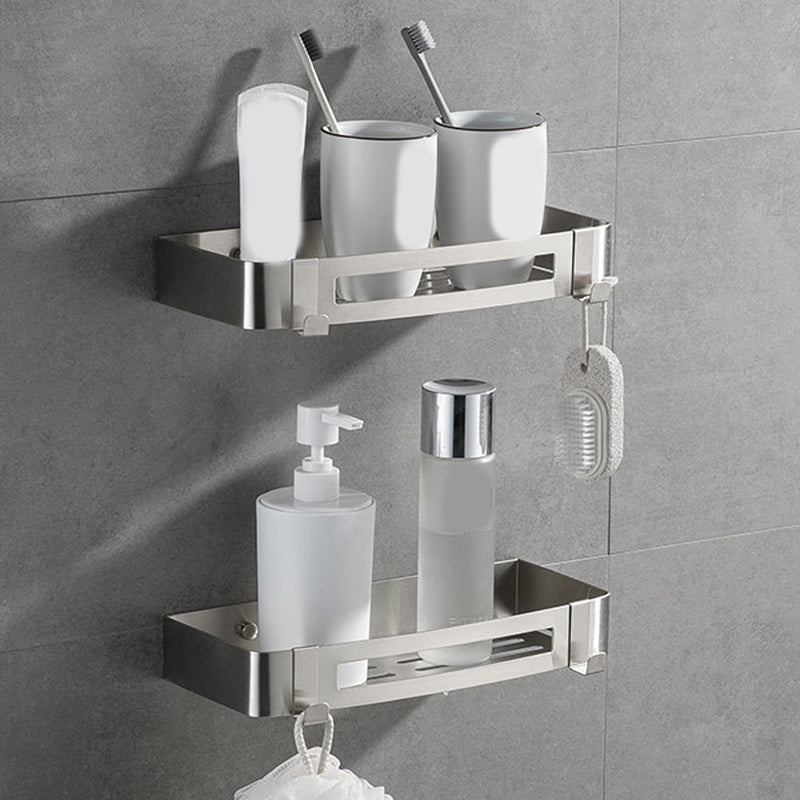 Contemporary 2/3-Piece Bathroom Accessory Set Geometric Bath Shelf in Stainless Steel