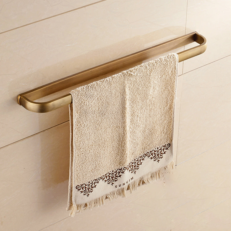 Brushed Brass 4-Piece Bathroom Accessory Set Vintage Bronze Bath Shelf/Towel Bar