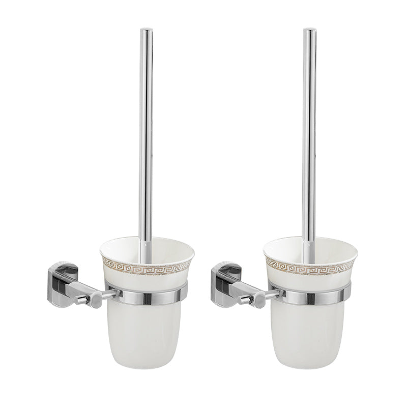 2 Piece Metal Bathroom Accessory Set Traditional Toilet Brush and Holder Set