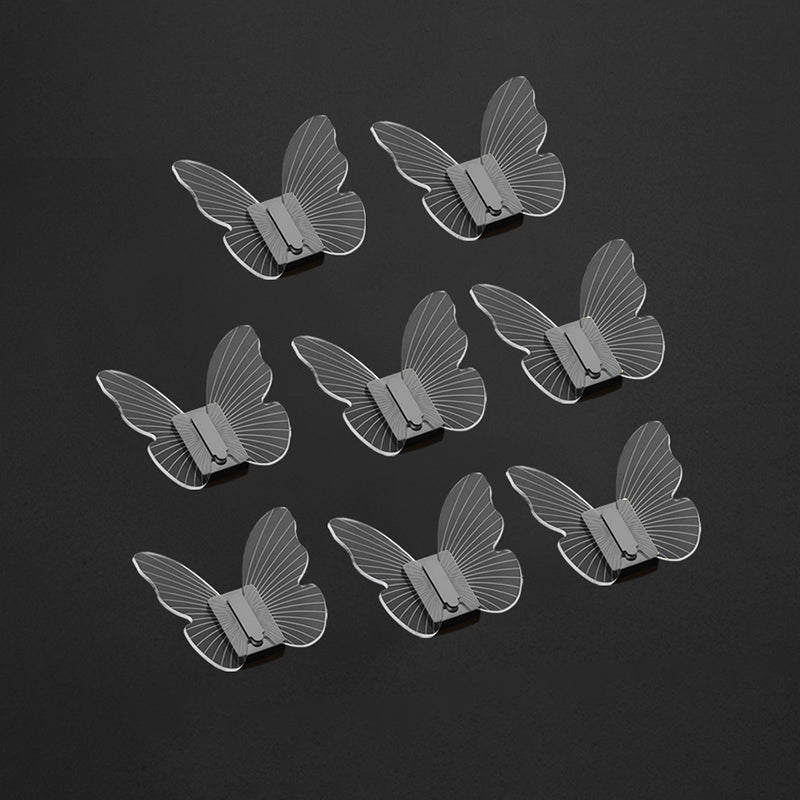 Modern Brass Bathroom Accessory Set Acrylic Butterfly Themed Robe Hooks