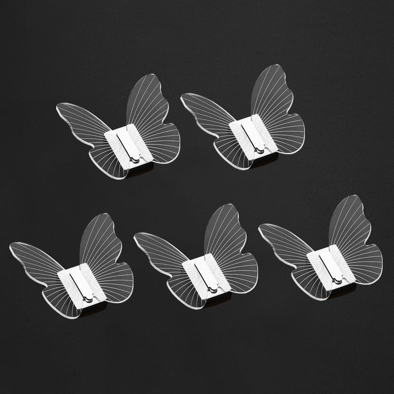 Modern Brass Bathroom Accessory Set Acrylic Butterfly Themed Robe Hooks